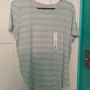 Blue and White stripped short sleeve shirt